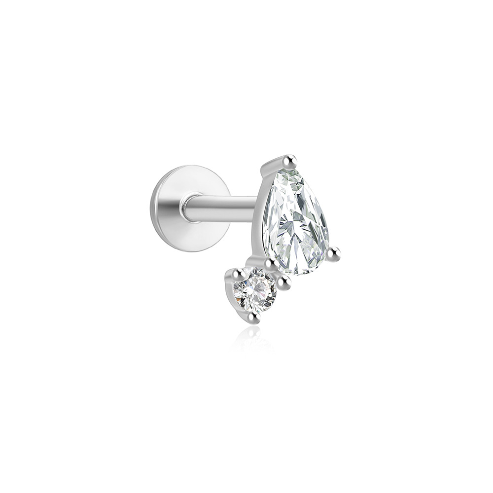 2g Weight Zircon Inlay Material Ear Studs Classification 1 Piece Quantity Daily Occasion 925 Sterling Silver Material Geometric Pattern Women's Gender Plating Design Simple Style Style 1 Piece Ear Cartilage Rings & Studs Simple Style Geometric 925 Sterling Silver Plating Zircon 91
