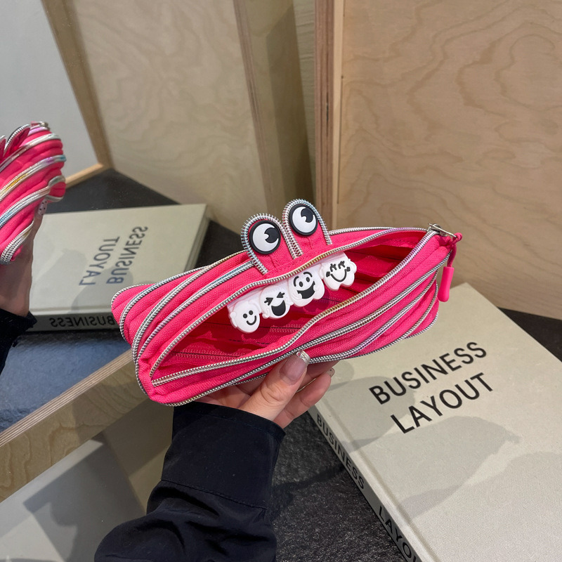 Creativo y divertido bolso con cremallera desmontable diseño de gran capacidad bolso de lápices moda lindo estilo ins comercio exterior