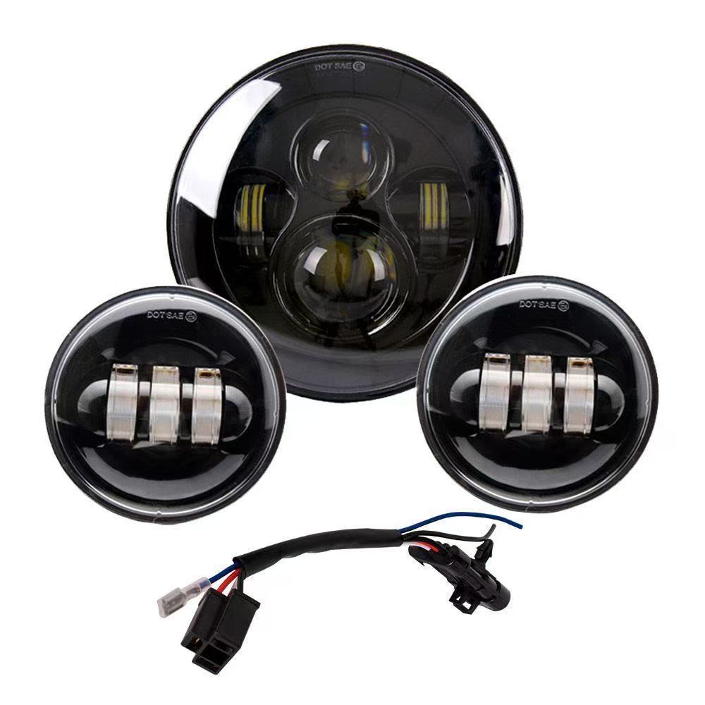 Suitable for Harley 7inch Led Headlights, 4.5inch Fog Lights, Road King Successor, Universal Full Set of Modified Lights