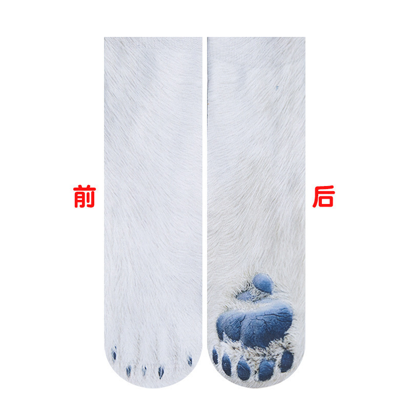 Tiktok popular 3D animal calcetines Impresión digital simulación calcetines gato y perro diversión divertida personalidad niños adultos al por mayor