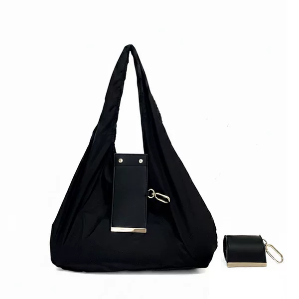 Temu foreign trade direct sales keychain storage nylon shopping bag, large capacity, convenient portable shoulder eco-friendly bag
