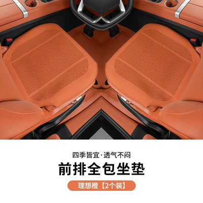 Three-Piece Set — Seat cushion, seat cover - lychee-pattern-all-inclusive-ideal-orange-2-photos-in-the-front-row