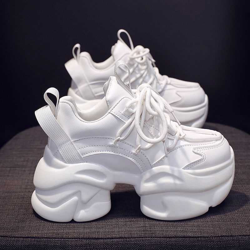 Internet celebrity daddy shoes for women super popular 2023 spring and summer New thick bottom muffin genuine leather all-match show feet small increase sneaker