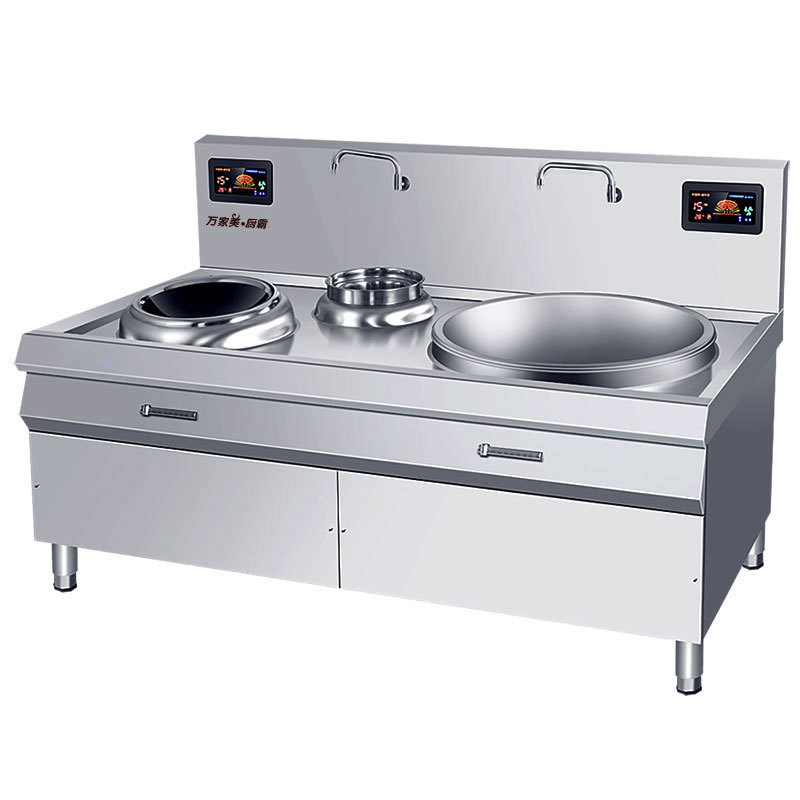 horno electromagnético comercial comedor gran cocina 20KW alta potencia cóncava cocina electromagnética de una sola cabeza gran cocina electromagnética 15KW