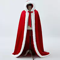 Рождественский красный зимний теплый Hanfu наружное пальто фото плащ длинный плюс шерстяное пальто женский шаль