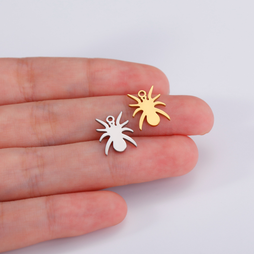 1g Weight Pendant Jewelry Making Type DIY Jewelry Accessories Classification 1 Piece Quantity 304 Stainless Steel Material Spider, Fish, Whale Pattern All Seasons Season Plating Design Simple Style Style 1 Piece 304 Stainless Steel Spider Fish Whale Pendant 5