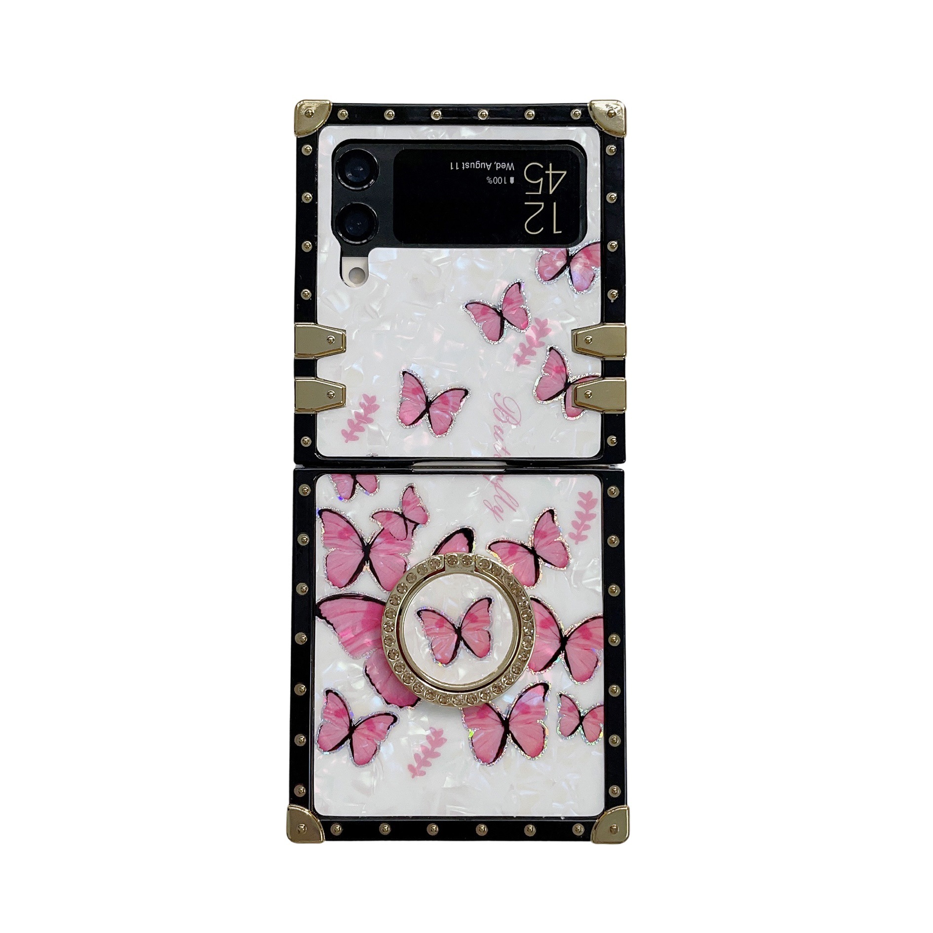 Geeignet für Samsung 5 Shell Pattern Butterfly ZFLIP 4 Stand Folding Screen Anti-Drop-Telefonhülle_voghion.com