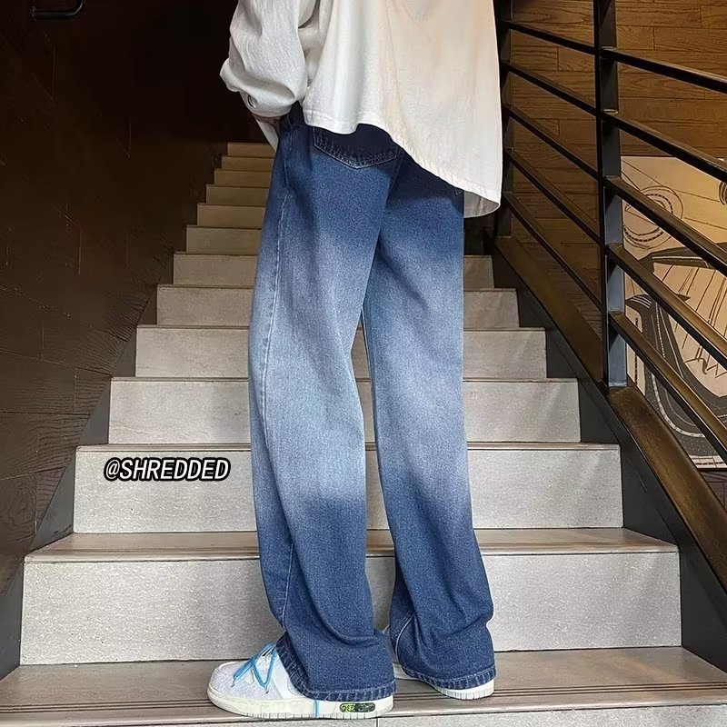 Pantalones vaqueros de moda para hombres pantalones casuales rectos sueltos para hombres