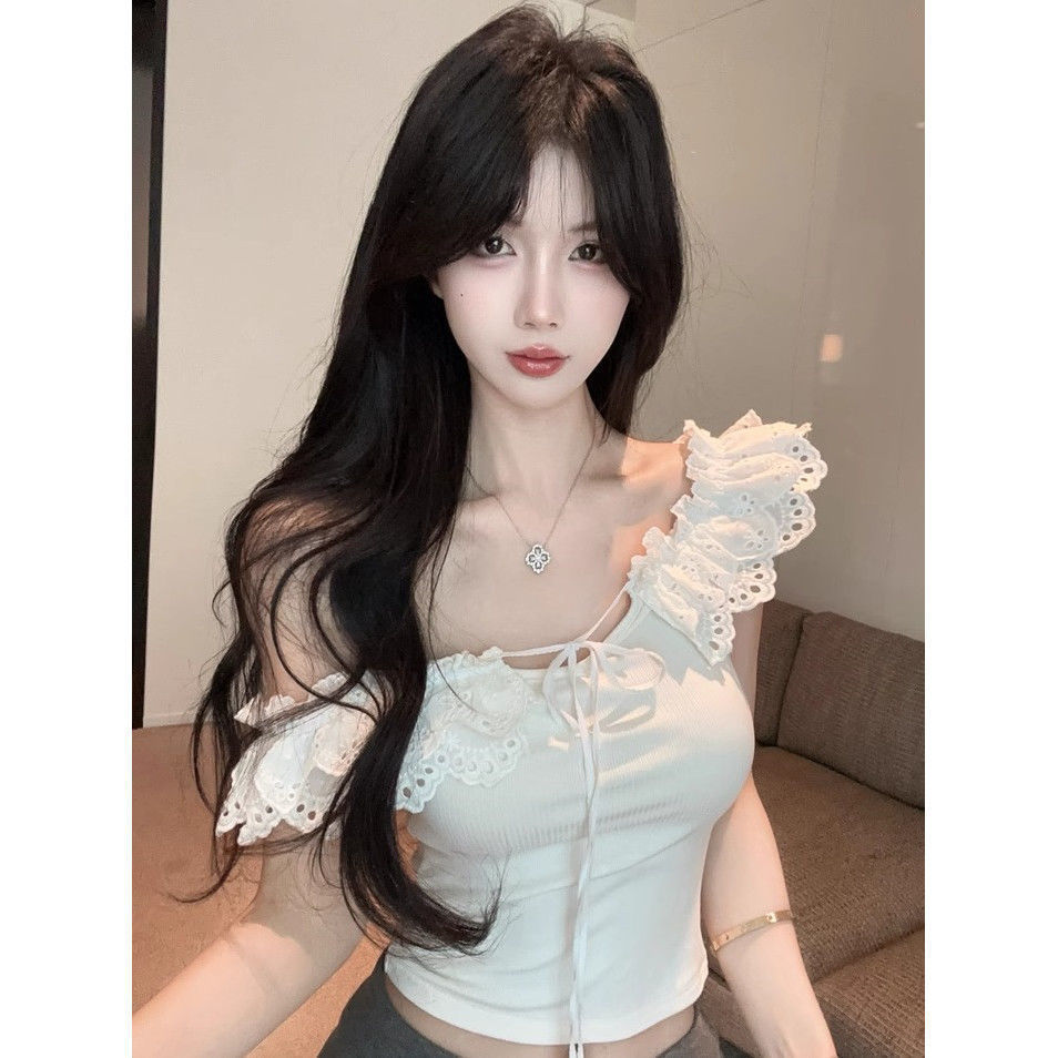 Women's Off-shoulder Lace Crop Top