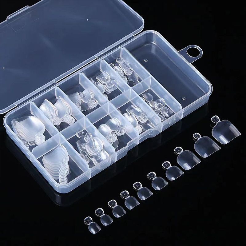 100 pieces of foot nail piece fake nail toe nail full foot nail piece nail nail nail piece natural color transparent color for manicure
