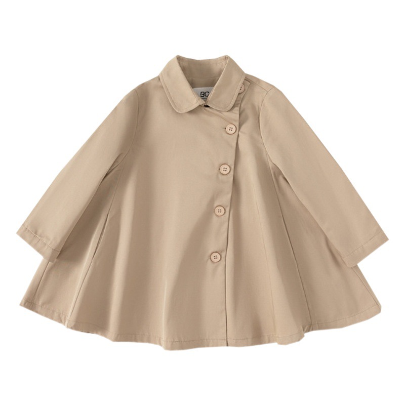 Ropa infantil Youbao, abrigo de primavera para niñas 2025, gabardina, capa, ropa de bebé, cárdigan de longitud media para niños