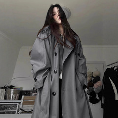灰色风衣外套女中长款新款早春秋韩系小个子高级感英伦风大衣