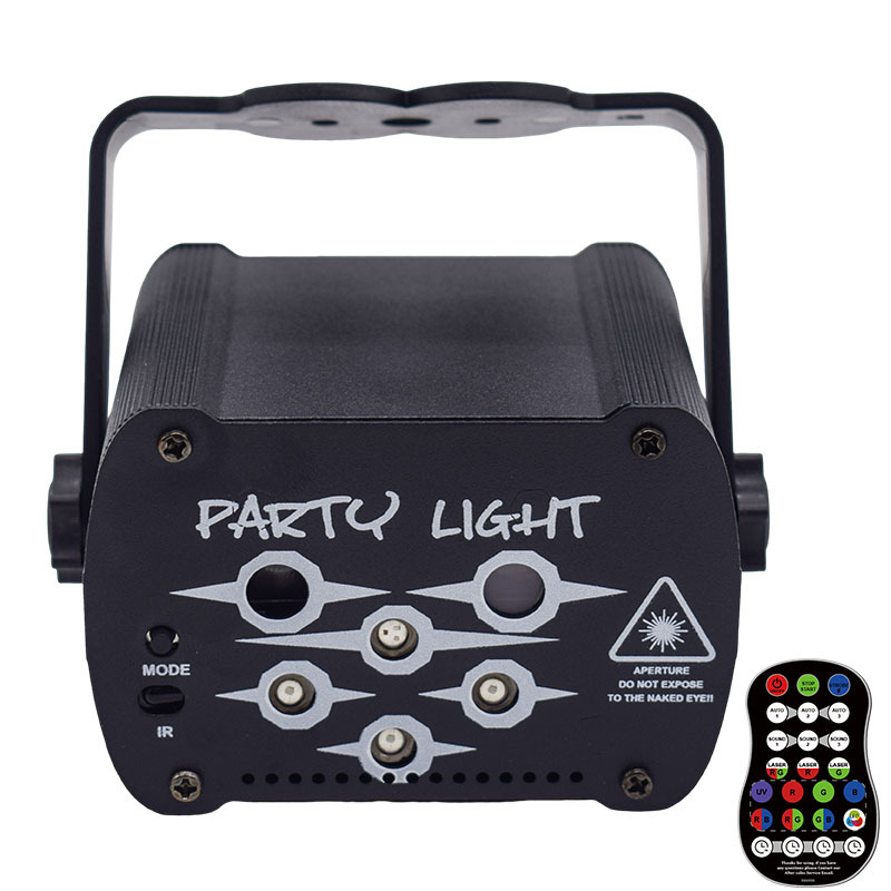 2024 transfronteriza 6 hoyos 8 hoyos UV luz de la etapa luz láser estroboscópica control remoto controlado por voz proyección atmósfera luz interior y al aire libre fiesta