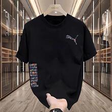 外贸剪标撤回捡漏折扣薄款短袖t恤男士潮牌衣服宽松半袖体恤