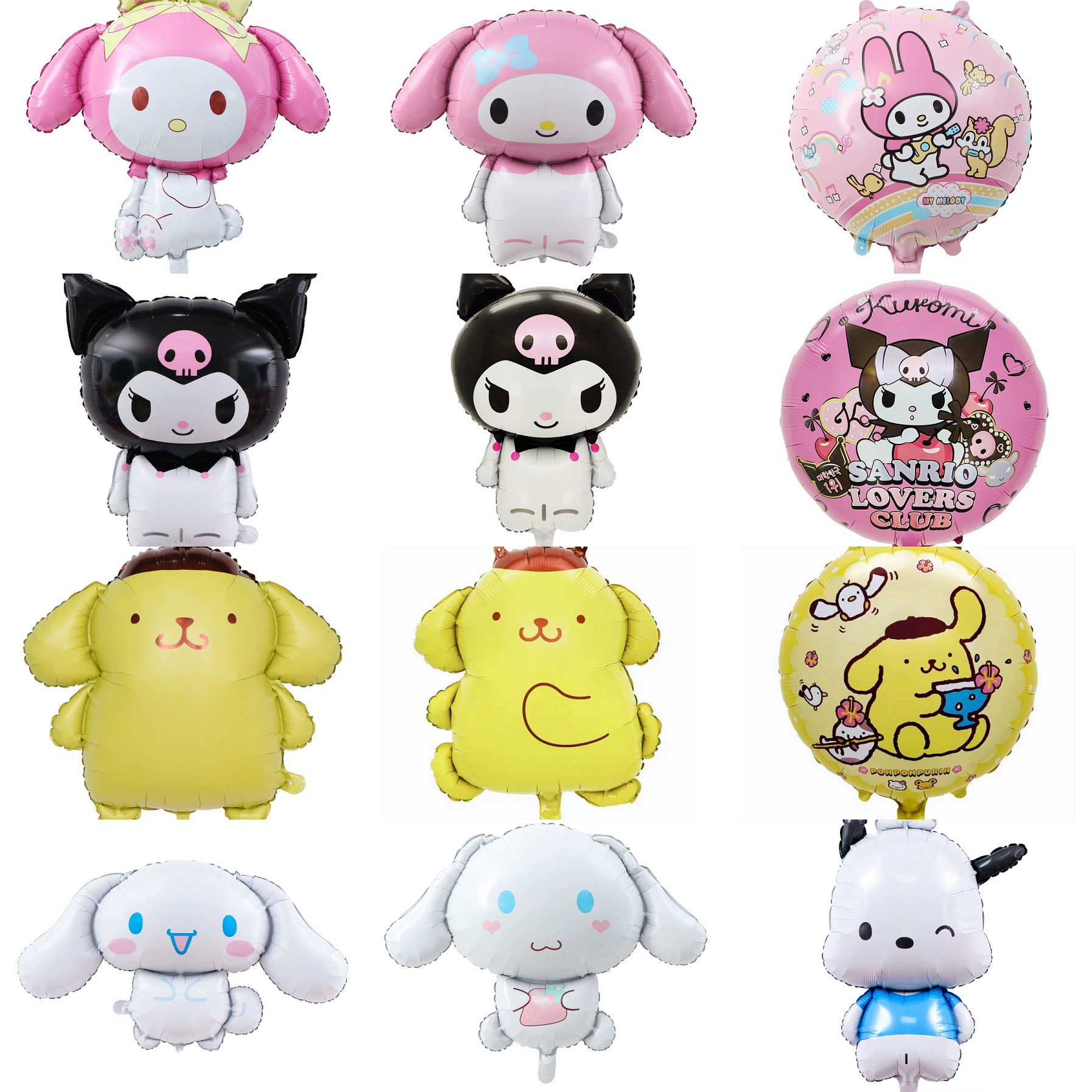 Санрио стиль мультфильм Melody Cinnamon Dog Kurome Pudding Dog Pacha Dog алюминиевая пленка шар 18 дюймов круглый шар