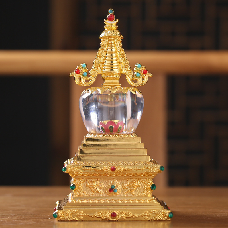 Bofu Crystal Bodhi Pagoda Relic Pagoda Offerings Home Worship Supplies Openable Relic Transparent Ornament Gift Box