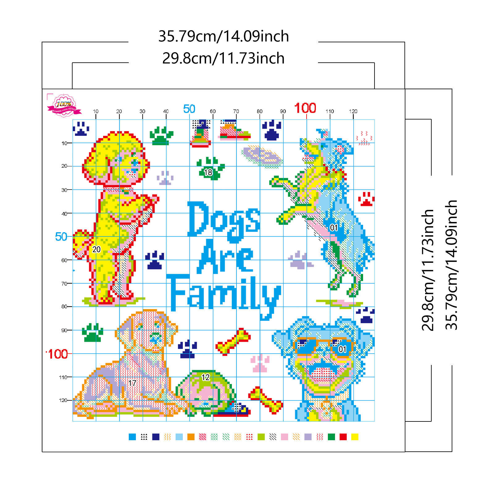 Nuevo perro de bordado cruzado transfronterizo es dibujos animados de la familia lindo animal bordado a mano pequeña pintura decorativa para el hogar image 3