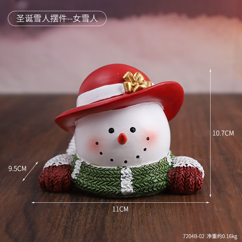 Christmas Snowman Resin Decoration Cartoon Snowman Doll Blind Box Christmas Window Decoration Micro Landscape Snowman Decoration