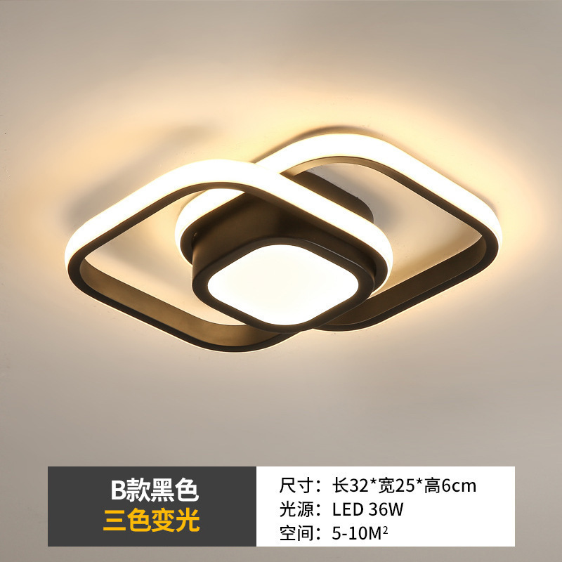 跨境北欧简约灯过道吸顶灯卧室替换楼梯阳台玄关灯具灯led圆圈主|undefined