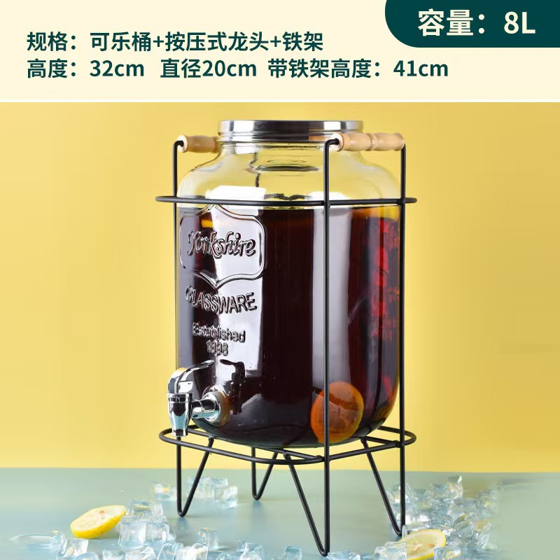 Barril de Coca-Cola contenedor transfronterizo nuevo barril de cerveza con grifo de vidrio bebida frutas barril de té barril de mezcla barril de agua fría