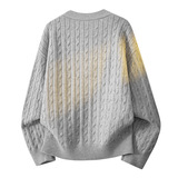 老钱风复古慵懒风开衫叠穿毛衣男士秋冬季2026新款情侣针织衫外套，男装针织衫/毛衣，星座614