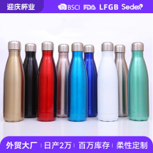 跨境304不锈钢双层可乐瓶保温杯高颜值大容量运动水杯随行咖啡杯
