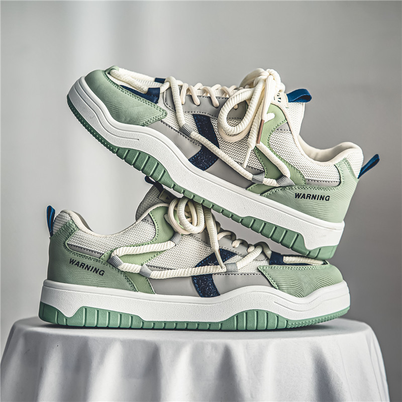 2024 verano nuevo hombre transpirable delgado deportivo casual con suela gruesa de cordón pequeño zapatos blancos zapatos de moda