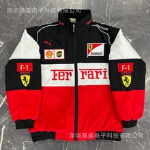 F1赛车服刺绣f1赛车服欧美风摩托车骑行服外套棒球服飞行支持定制