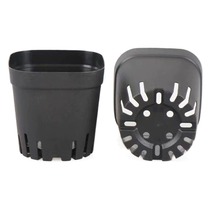 Черный квадратный пластиковый горшок для рассады, оптовая база для трансграничной торговли, утолщенная квадратная чашка для рассады