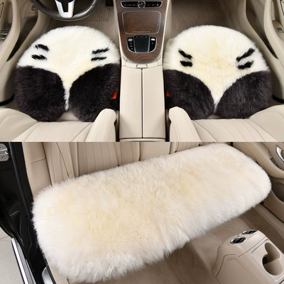 Pure Wool Car Single: Wool pad - xiaobai-three-piece-set