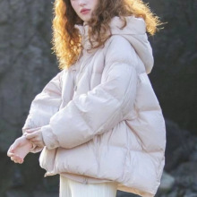 设计感小个子白鸭绒斗篷羽绒服女2025冬新款欧货休闲韩版保暖外套