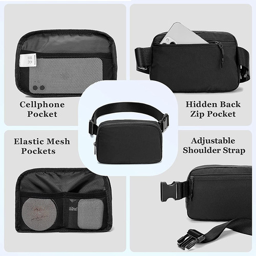 Cross-border lulu same style waist bag nylon waterproof chest bag outdoor versatile crossbody men's and women's sports running mobile phone bag