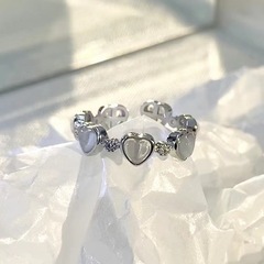 Cat's Eye Heart Ring for Women, Unique Design, High-End Open Ring Band, Ring for the Index Finger, Women's Tail Ring