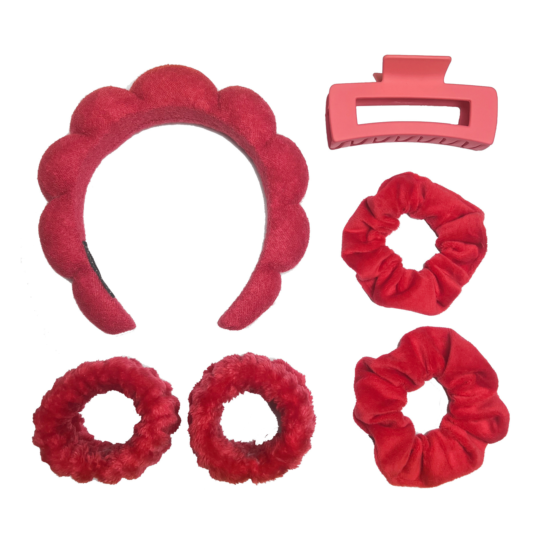 Correa para el cabello suave, tocado, lazo, lavado, multicolor mate mate, clip de agarre grande, anillo para el cabello elástico, juego de 16 piezas