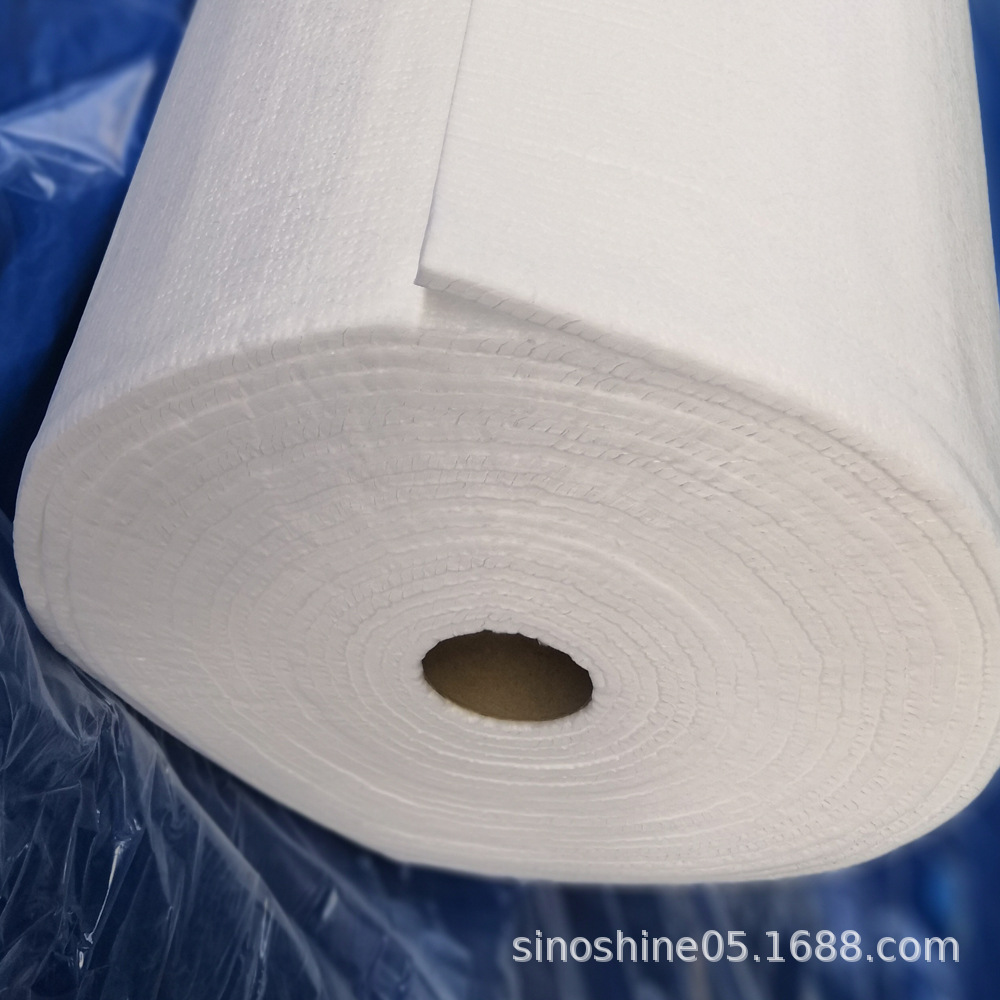 宇邦生产供应抗拉强度高的白色三菱1600多晶莫来石纤维毯