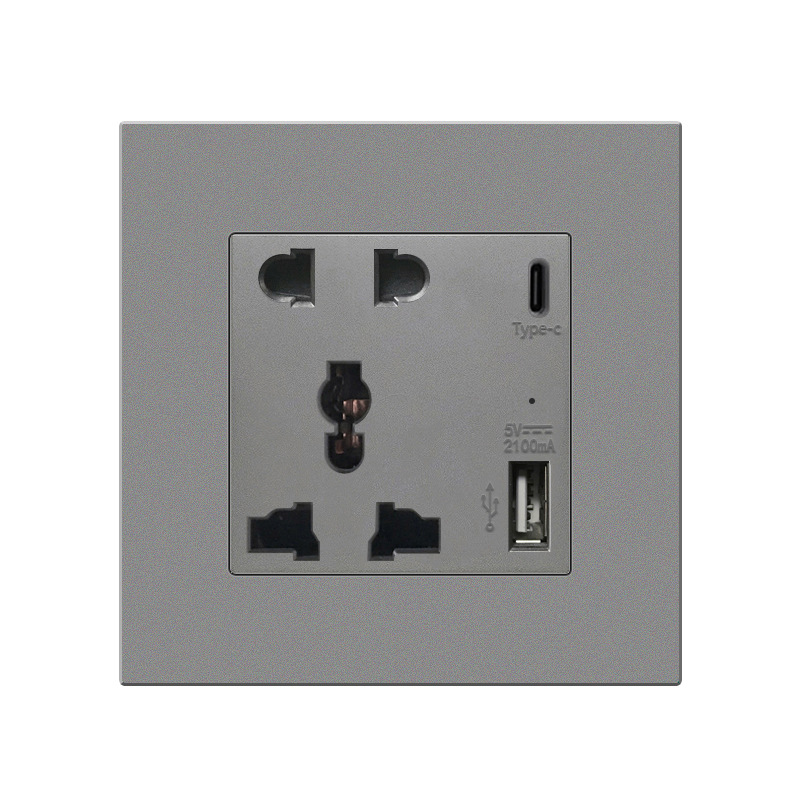 86型开关面板批发USB多功能五孔暗装英式美规南非泰标外贸插座