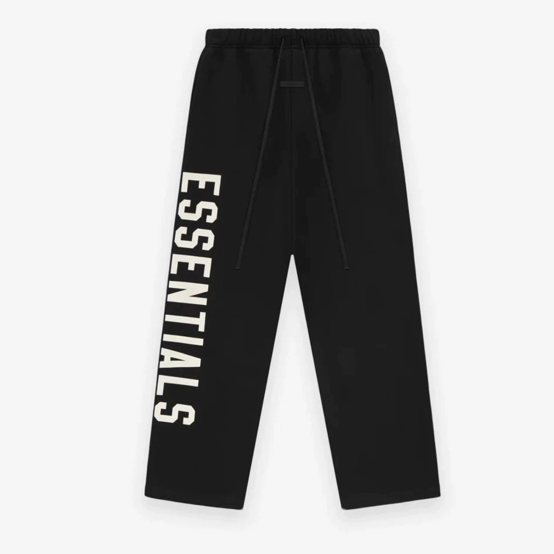 Essentials Printed Drawstring Mid-Rise American Heavyweight Casual Pants Men's Obsidian Black