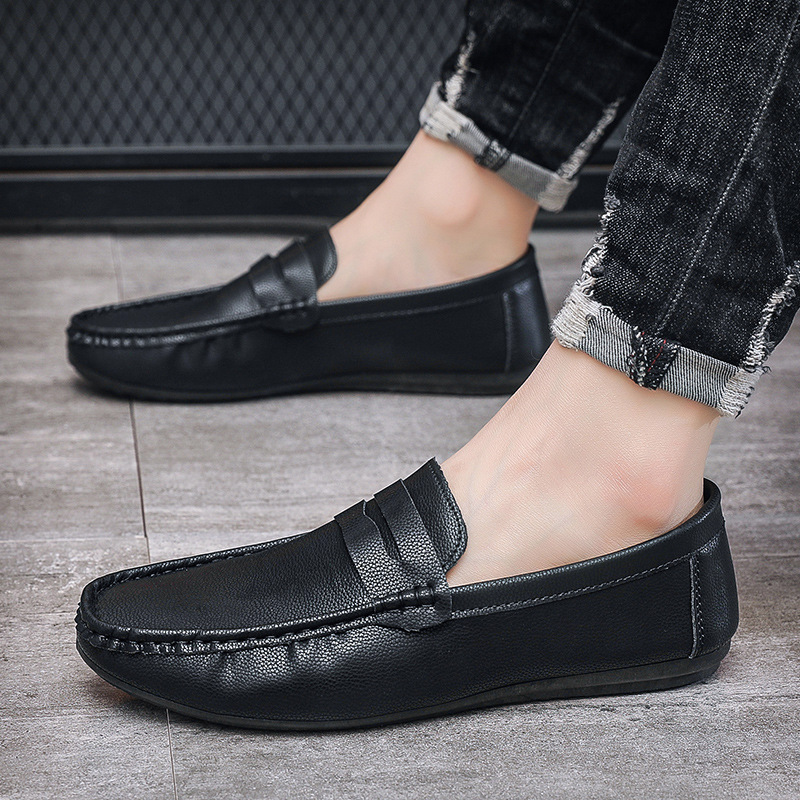 Men's casual leather shoes Soft soft soled shoes men's foot casual loafers_voghion.com