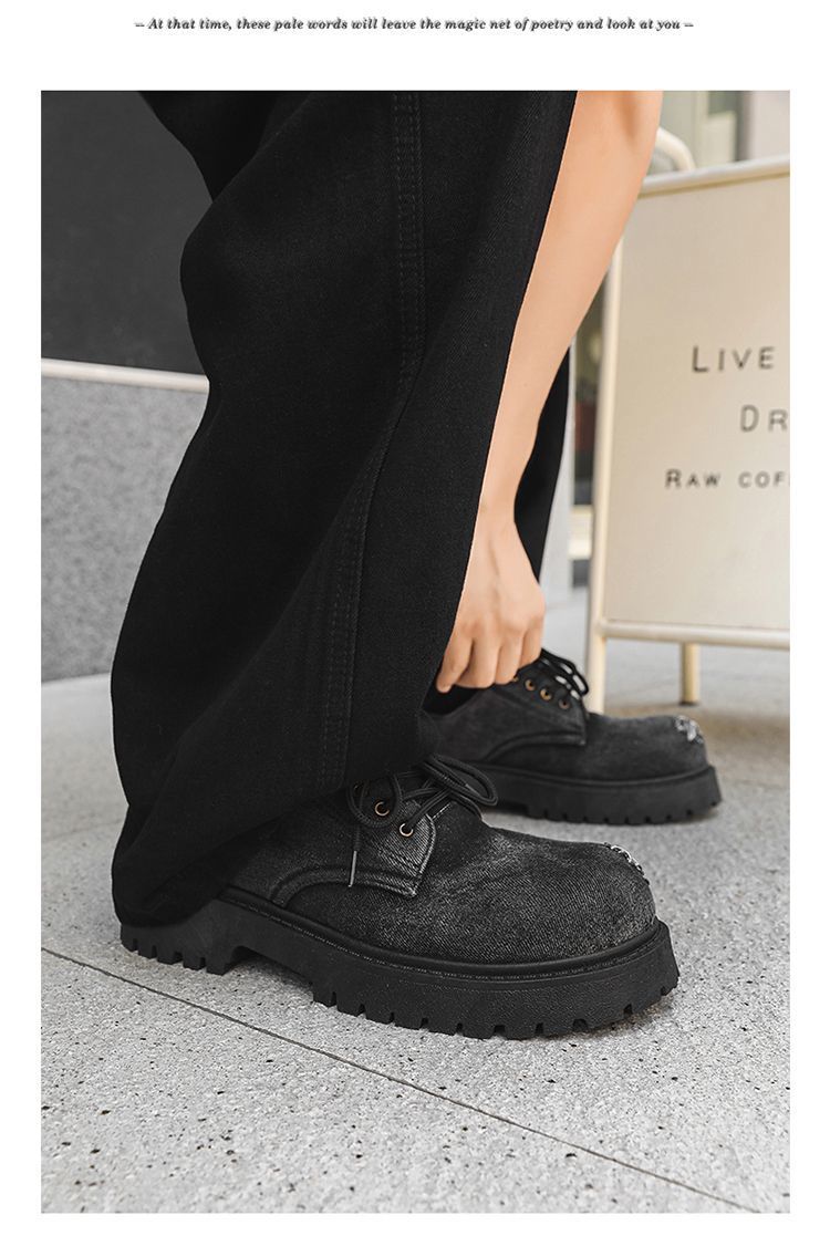 Chaussures de travail tendance et polyvalentes, collection printemps-automne 2025 de ShoeVault : Derby à semelle épaisse antidérapante et résistante à l'usure._voghion.com