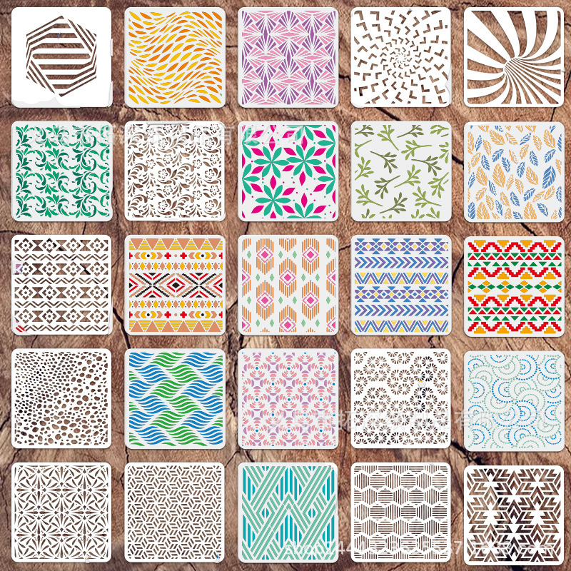 Cross-border geometric mandala simple graphic painting template hollow pattern graffiti decoration DIY