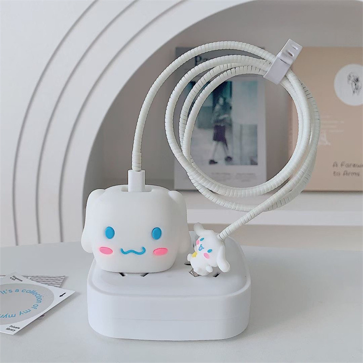 2023 nuevo cargador de dibujos animados cubierta protectora adecuada para Apple carga rápida cabeza 18/20W estándar europeo estándar americano aplicable