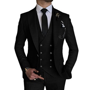 European and American foreign trade Amazon AliExpress new men's suit three-piece business casual suit host dress