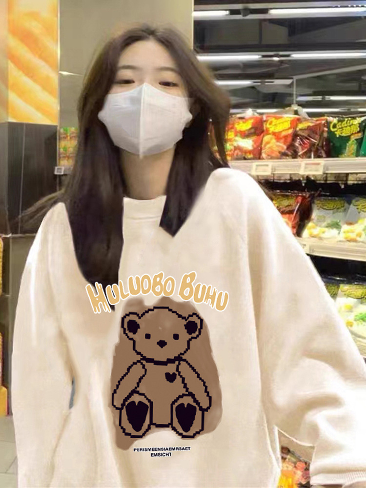 24秋冬とベルベットの女性の新モデルはカジュアルな上着を厚くして、ゆったりして痩せている長袖のファッションを着ているins