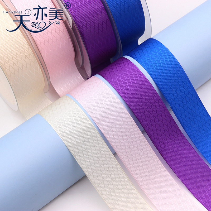 Tianyi Mei venta al por mayor 2,5 cm de gama alta regalo arco cinta caja de regalo embalaje decorativo cuadrado diamante cinta