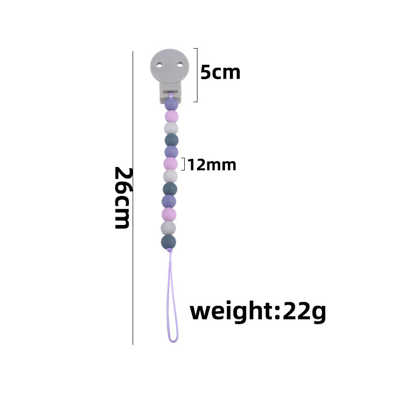 Amazon nuevo bebé suministros bebé calmante cuentas de silicona pezón cadena anti-caída bebé Juguete plástico chupete clip