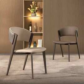 意式极简家用餐桌椅简约靠背椅轻奢现代酒店餐厅凳子商务洽谈椅子