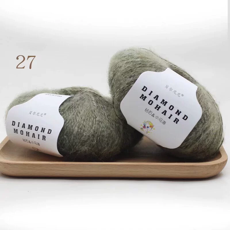 Diamond Pony: шарф и клубок пряжи Diamond Mohair, ручная работа, бренд 贝尔尼尼, разнообразные конфигурации
