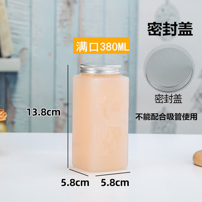 ミルクティーカップペットジューステイクアウト使い捨てプラスチックカップインターネット有名人のダーティミルクティーカップ長方形飲料ボトル|undefined