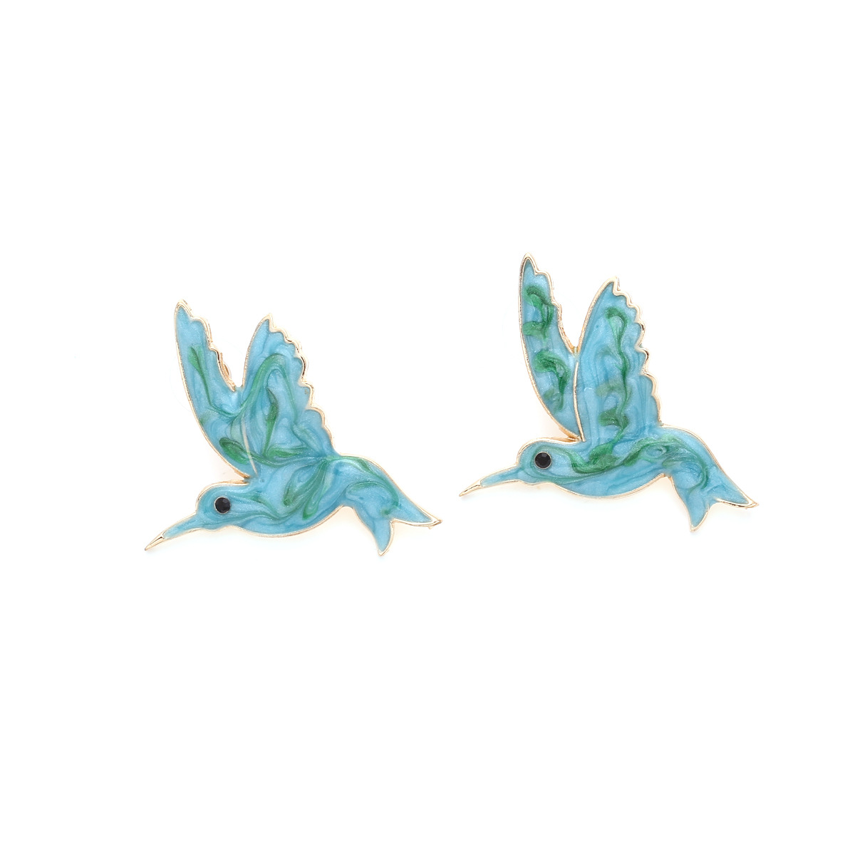 Elegant Simple Style Bird Alloy Enamel Women's Ear Studs 1 Pair display picture 4