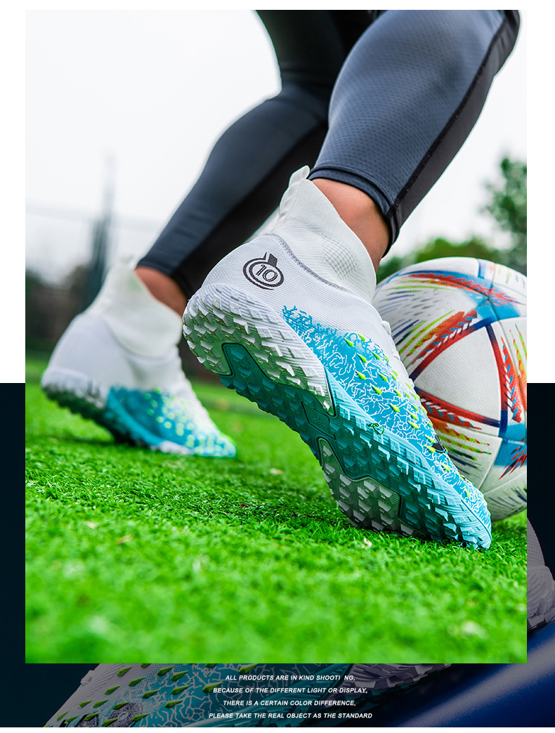 Botas de fútbol AG Long para hombre, para estudiantes, adultos, para exteriores, césped, competición, entrenamiento, con clavos rotos_voghion.com